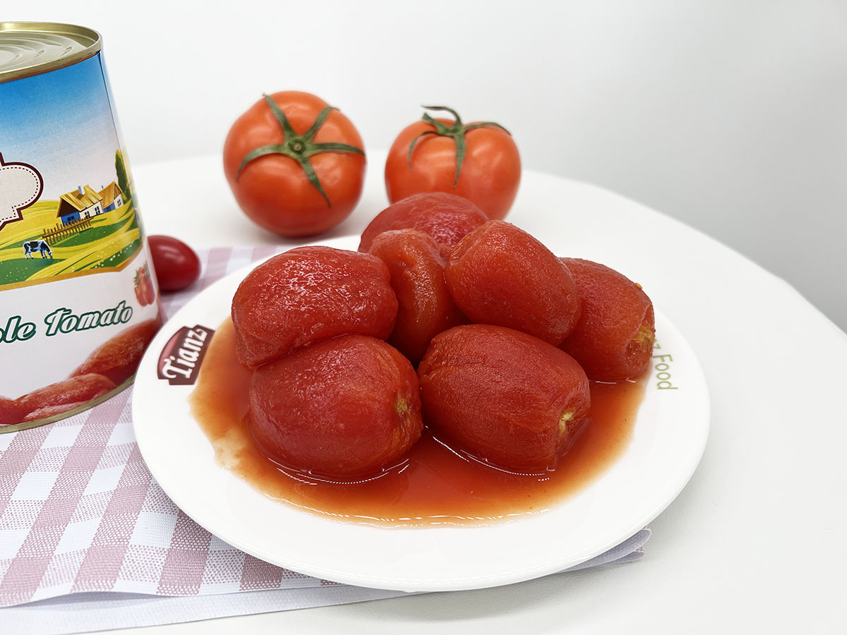 تيانز الطماطم المقطعة المعلبة 800 جرام بريكس: 5٪ -6٪ دعم OEM